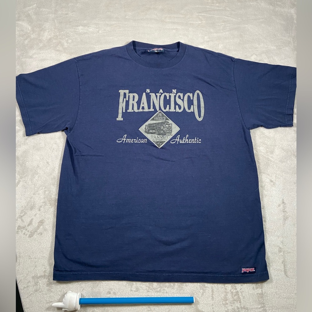 Vintage Jansport USA Made San Francisco Embroidery blue